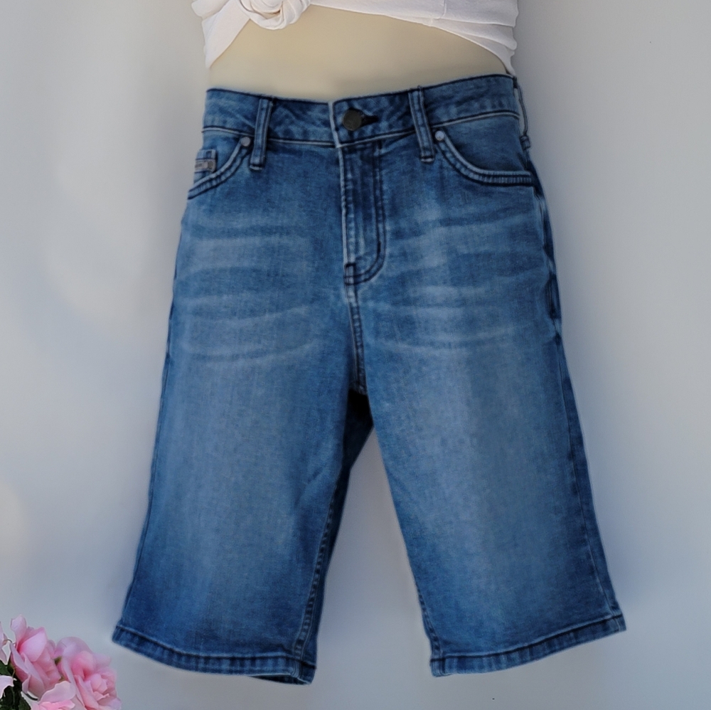 Calvin Klein Jeans City Shorts 5 Pocket  Blue Denim Cotton Blend Women's Size 8